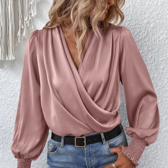Sweetbb Tops - Blush Front Drape Blouse S M L